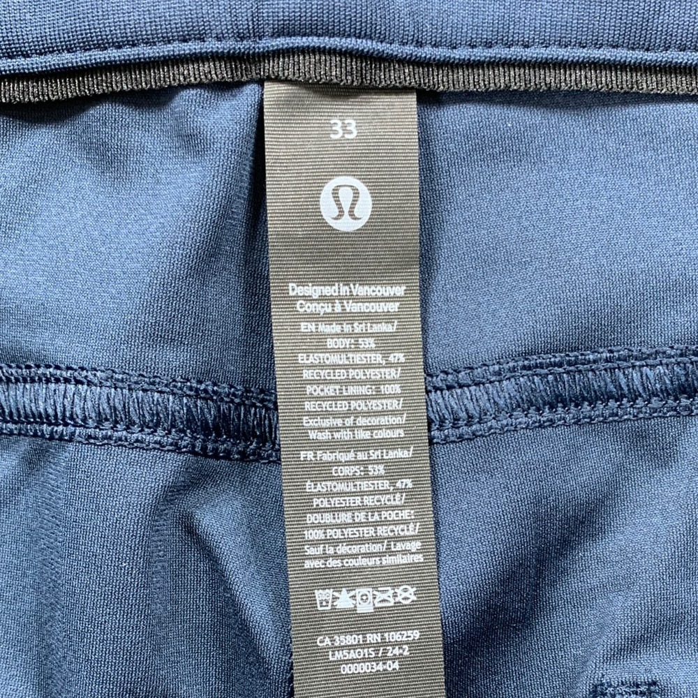 Lululemon ABC Pant Classic Mens 33x30 True Navy Warpstreme Performance 5-Pocket - Picture 2 of 10